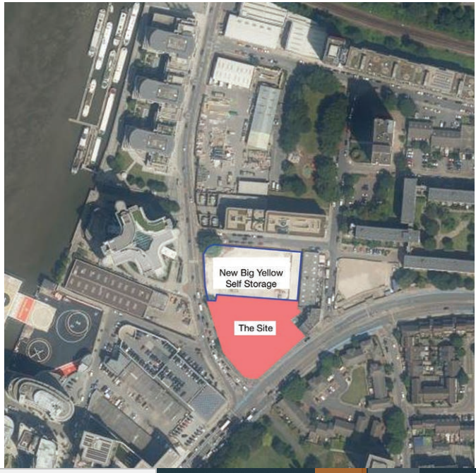 An aerial view of the site.