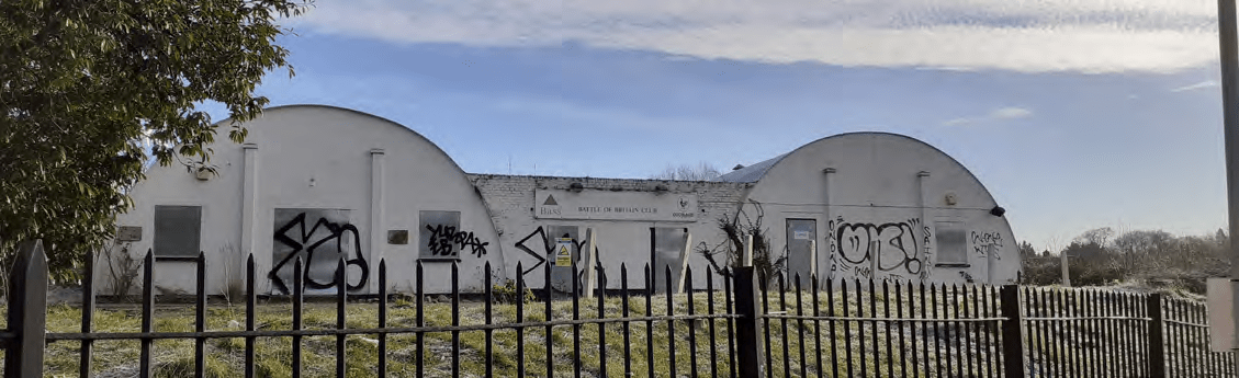 Photo of the vacant site today, formerly occupied by the Battle of Britain Club.